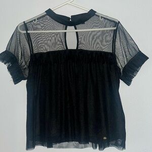 Beautiful black sheer GUESS blouse